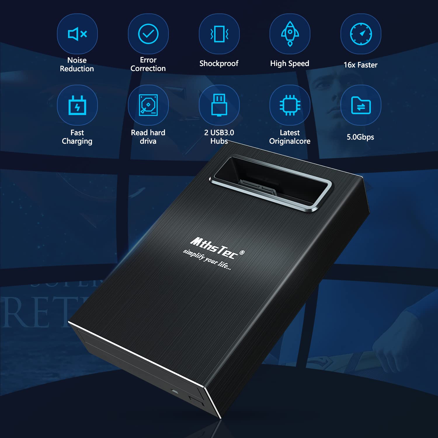 Mthstec 4 In 1 External Blu Ray Drive, 16X Usb 3.0 And Type C Powerful Desktop External Bluray Drive Burner Dvd Burner Optical D